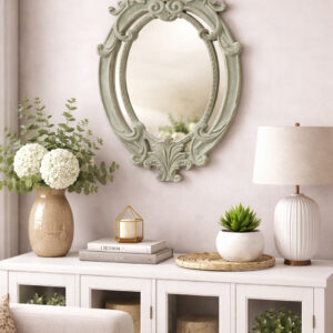 Mirror with antique motifs
